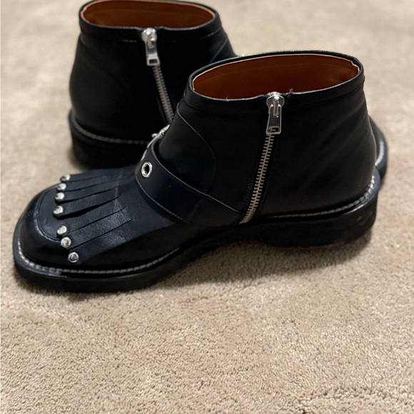 Marni Black Leather Fringe Boots - Picture 3 of 5